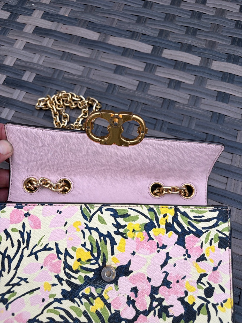 Tory Burch Gemini Link Small Shoulder Bag Flower - Picture 7 of 9